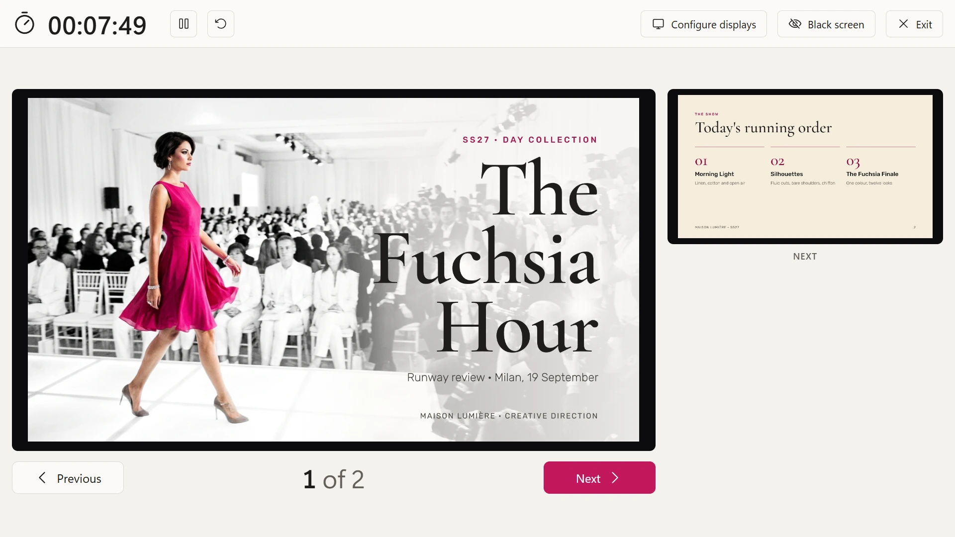 PDF Diva presenter view, light theme